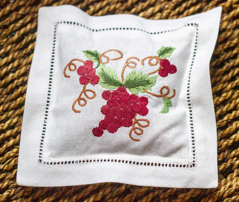 Lavendelpute med druemotiv